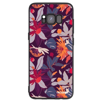 Picasee Μαύρη θήκη σιλικόνης για Samsung Galaxy S8 G950F - Purple Leaf
