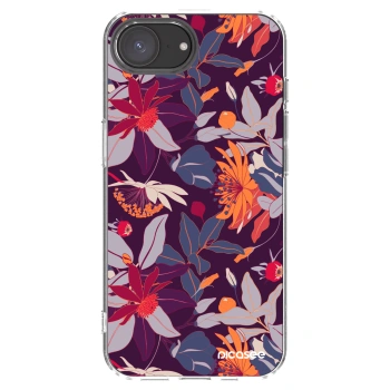 Picasee διαφανής θήκη σιλικόνης Apple iPhone 16e - Purple Leaf