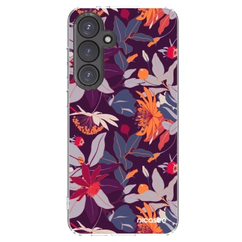Picasee διαφανής θήκη σιλικόνης Samsung Galaxy S24 FE S721B - Purple Leaf