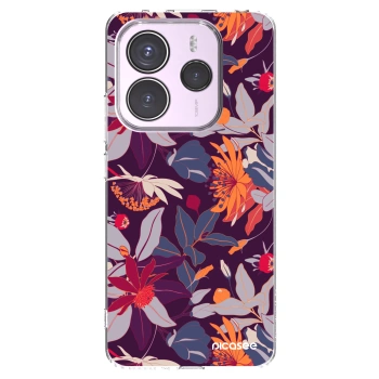 Picasee διαφανής θήκη σιλικόνης Xiaomi Redmi Note 14 5G - Purple Leaf