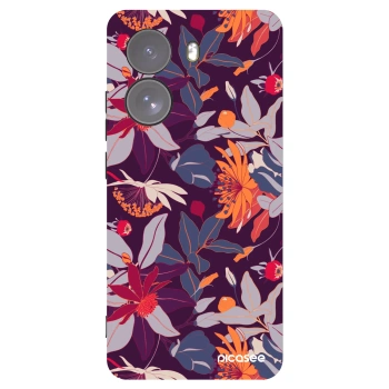 Picasee Μαύρη θήκη σιλικόνης για Xiaomi Poco X7 - Purple Leaf