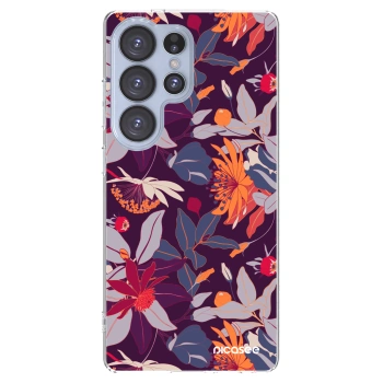 Picasee διαφανής θήκη σιλικόνης Samsung Galaxy S25 Ultra 5G - Purple Leaf