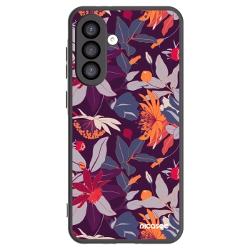 Picasee Μαύρη θήκη σιλικόνης για Samsung Galaxy A26 5G A266B - Purple Leaf
