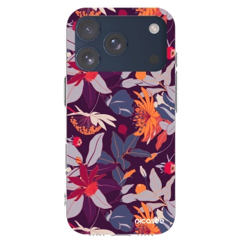 Picasee διαφανής θήκη σιλικόνης Apple iPhone 17 Pro - Purple Leaf