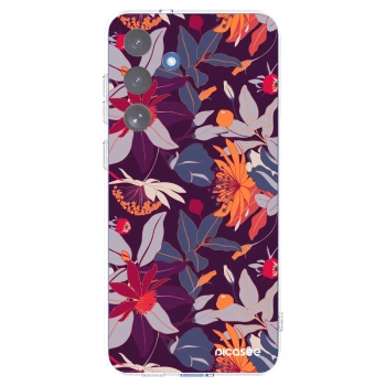 Picasee διαφανής θήκη σιλικόνης Samsung Galaxy S25 FE 5G - Purple Leaf