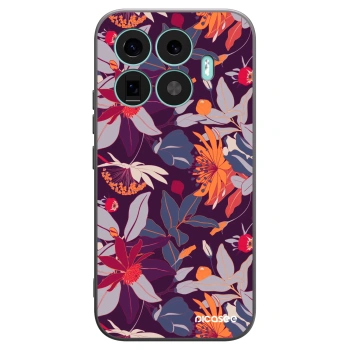 Picasee Μαύρη θήκη σιλικόνης για Xiaomi 17T - Purple Leaf