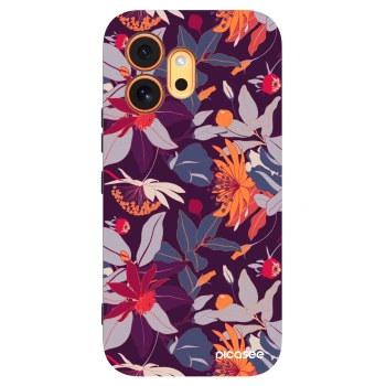 Picasee Μαύρη θήκη σιλικόνης για Honor 600 - Purple Leaf