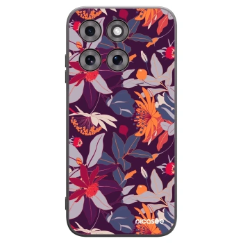 Picasee Μαύρη θήκη σιλικόνης για Motorola Moto G77 - Purple Leaf