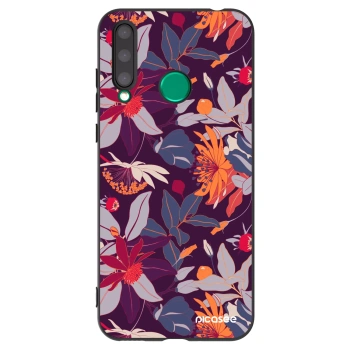 Picasee Μαύρη θήκη σιλικόνης για Honor 20 Lite - Purple Leaf