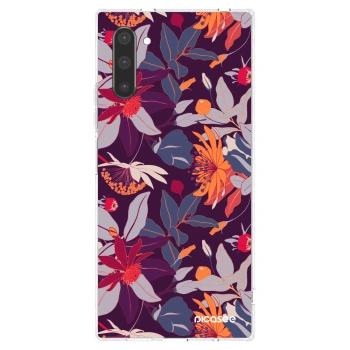 Picasee διαφανής θήκη σιλικόνης Samsung Galaxy Note 10 N970F - Purple Leaf