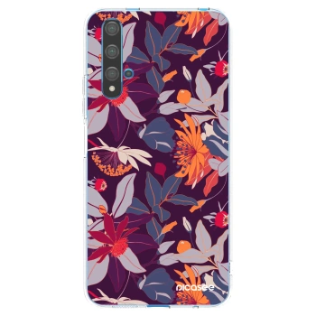 Picasee διαφανής θήκη σιλικόνης Huawei Nova 5T - Purple Leaf