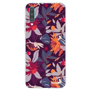 Picasee διαφανής θήκη σιλικόνης Samsung Galaxy A30s A307F - Purple Leaf