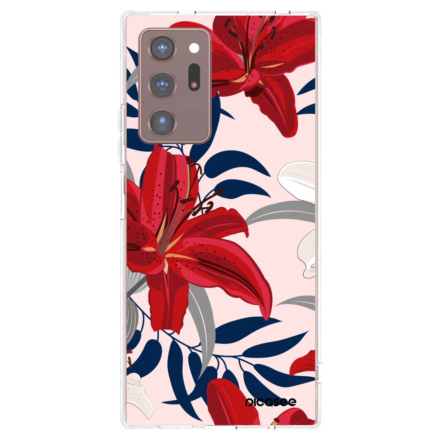 Picasee διαφανής θήκη σιλικόνης Samsung Galaxy Note 20 Ultra - Red Lily