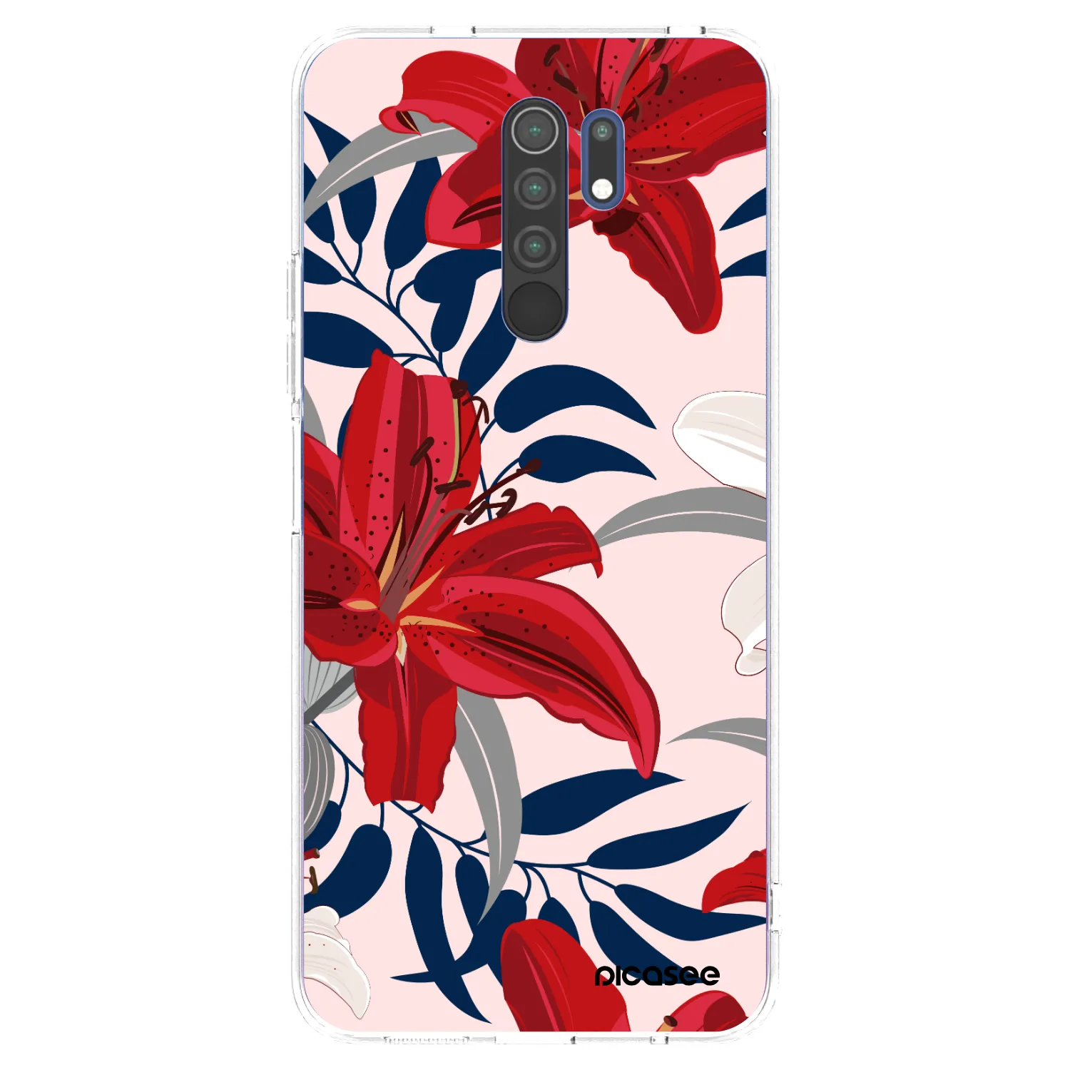 Picasee διαφανής θήκη σιλικόνης Xiaomi Redmi 9 - Red Lily