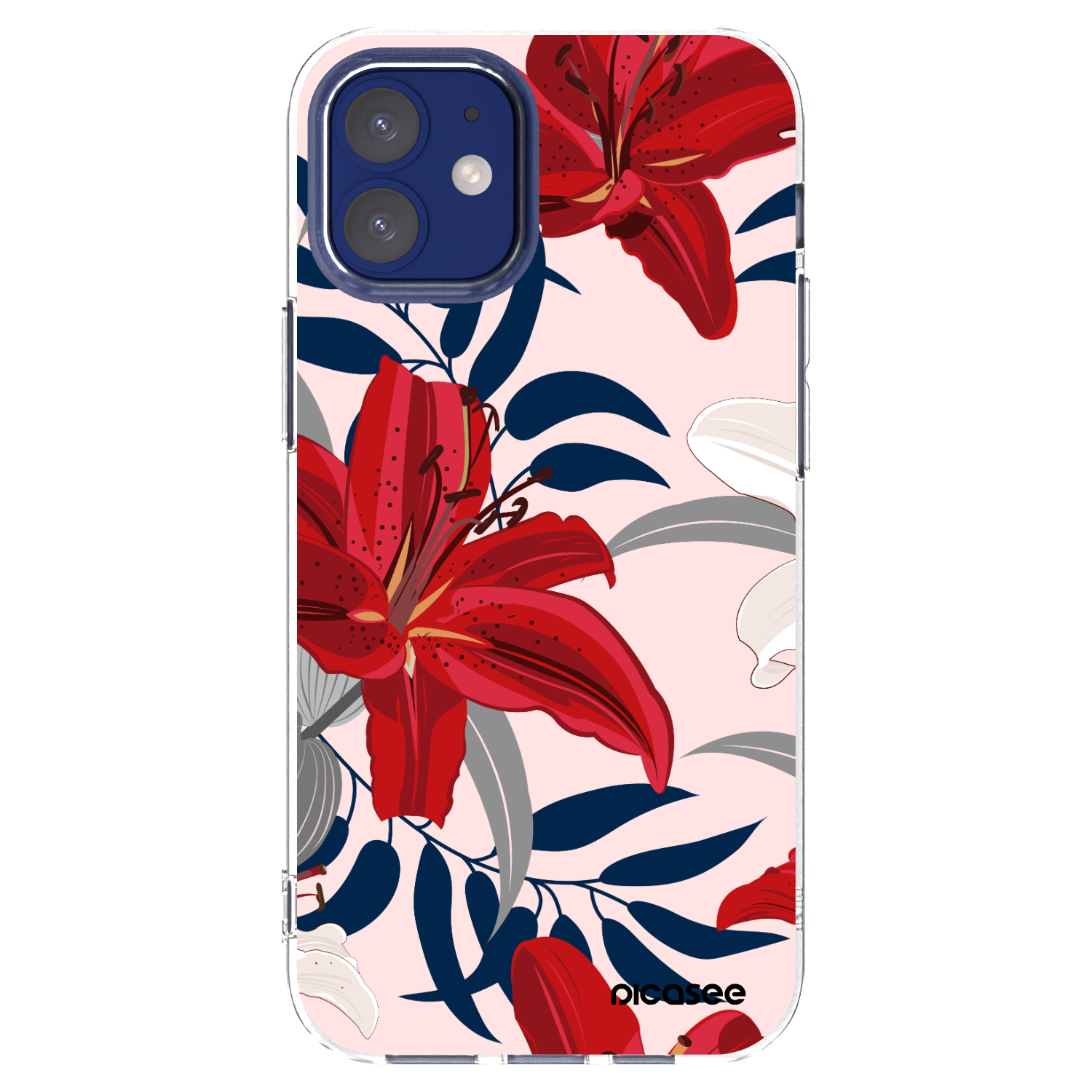 Picasee διαφανής θήκη σιλικόνης Apple iPhone 12 mini - Red Lily