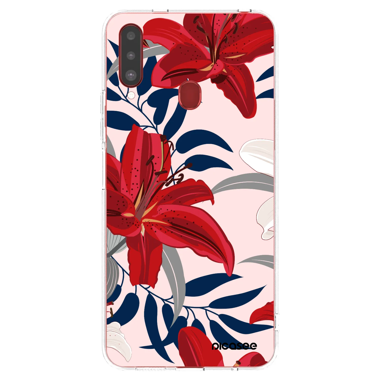 Picasee διαφανής θήκη σιλικόνης Samsung Galaxy A20s - Red Lily