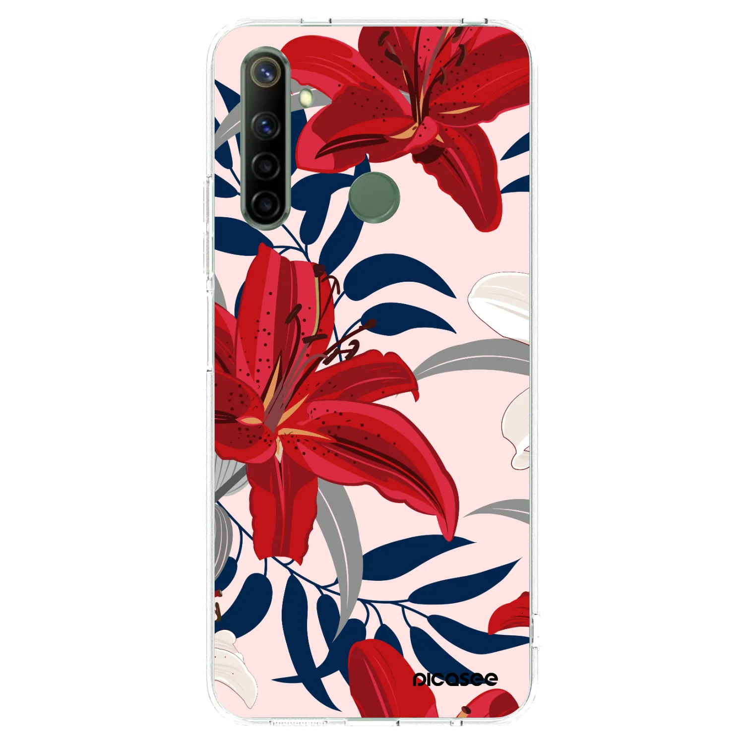 Picasee διαφανής θήκη σιλικόνης Realme 6i - Red Lily