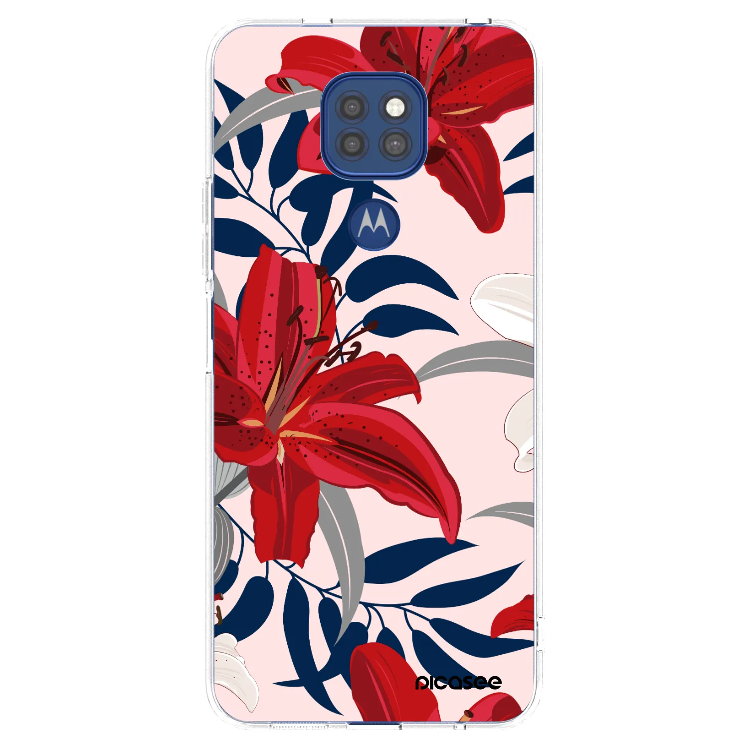 Picasee διαφανής θήκη σιλικόνης Motorola Moto G9 Play - Red Lily