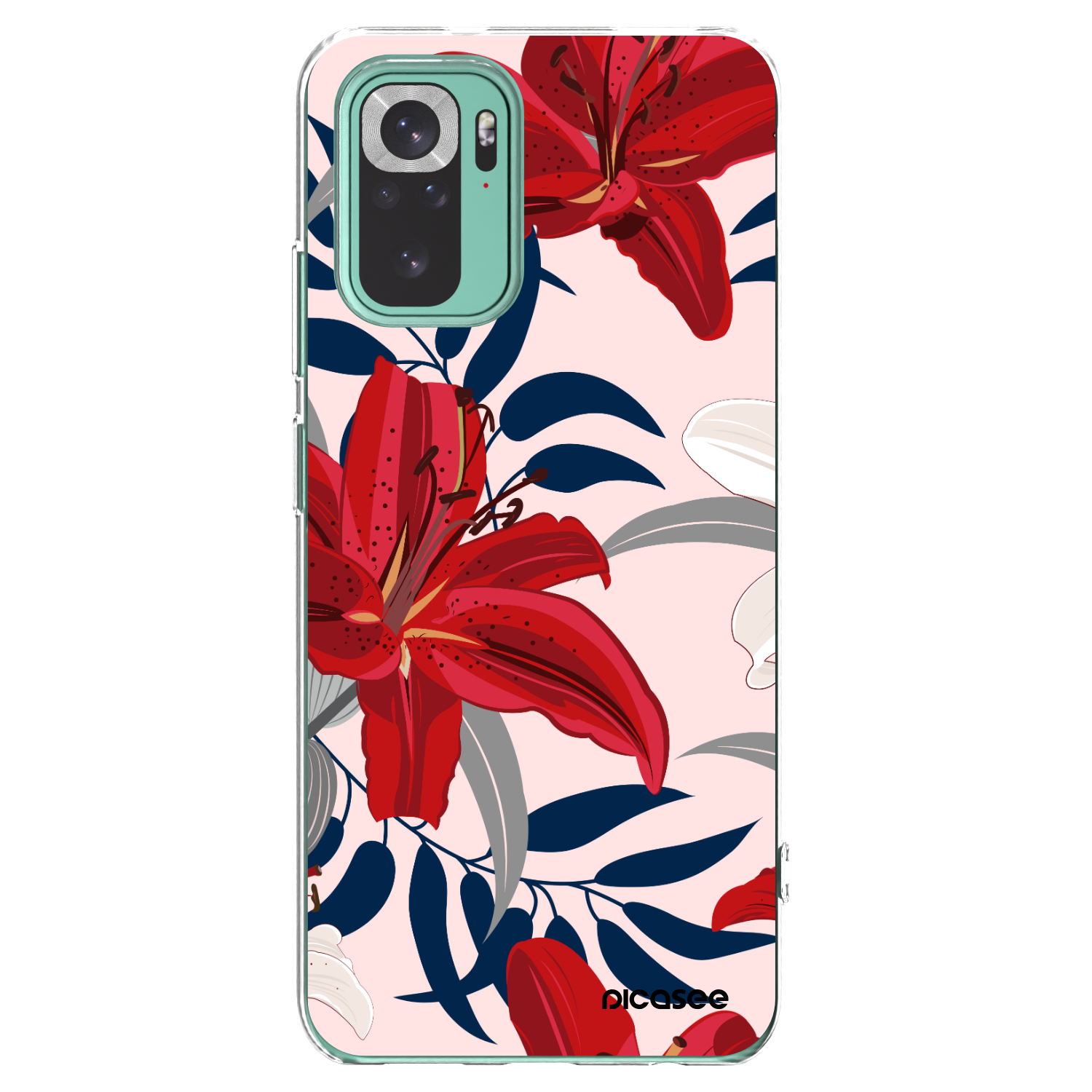 Picasee διαφανής θήκη σιλικόνης Xiaomi Redmi Note 10 Pro - Red Lily