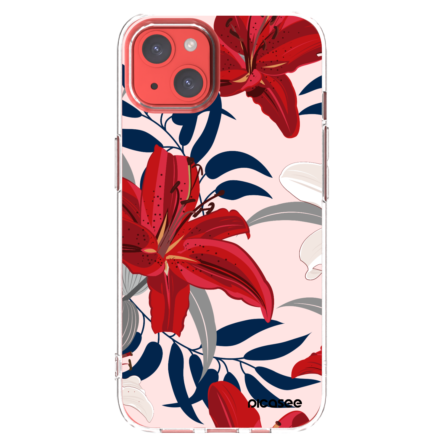 Picasee διαφανής θήκη σιλικόνης Apple iPhone 13 - Red Lily