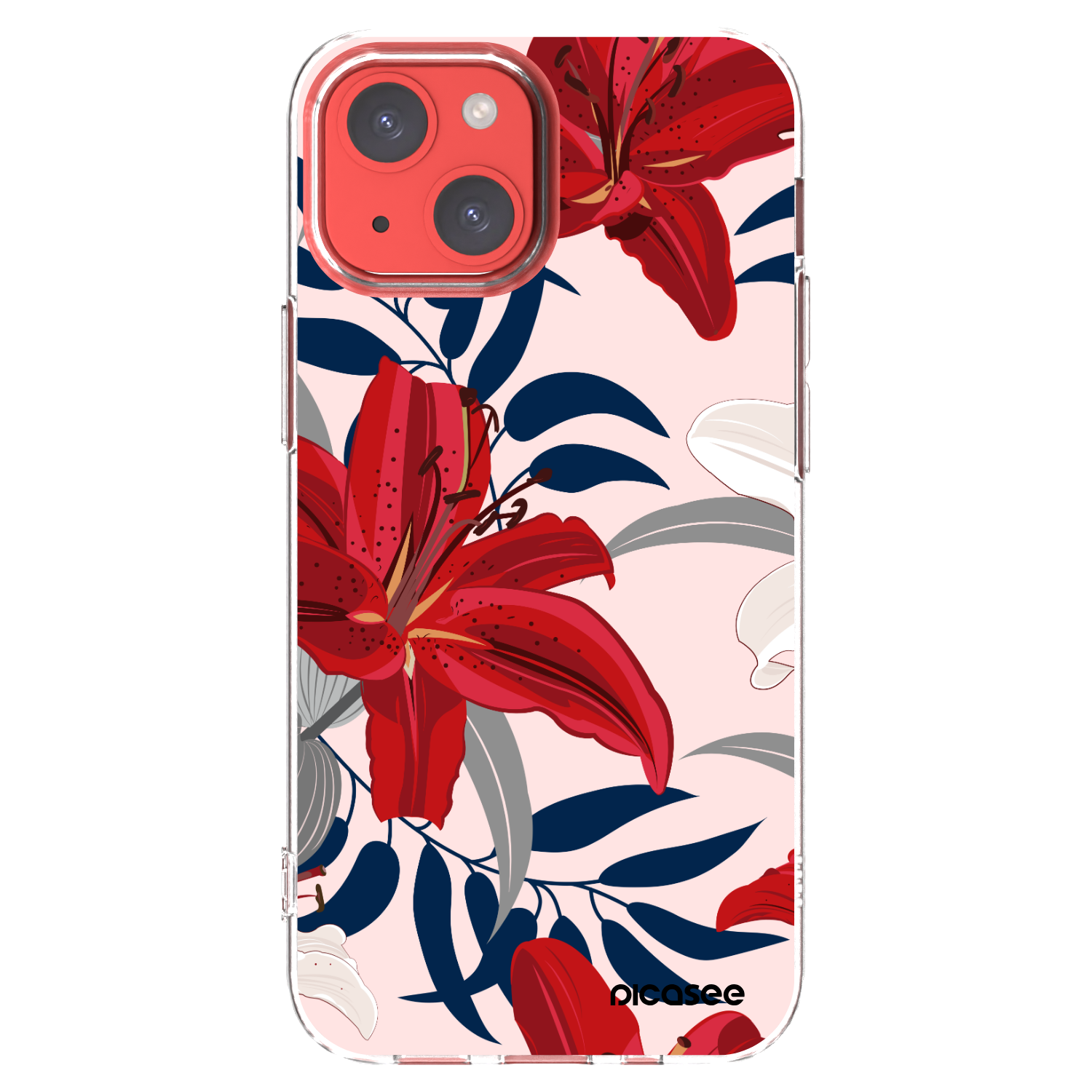 Picasee διαφανής θήκη σιλικόνης Apple iPhone 13 mini - Red Lily