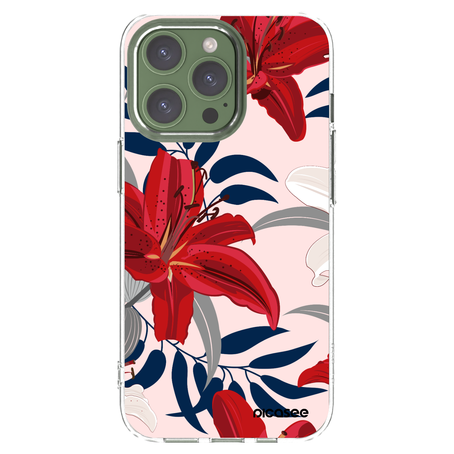 Picasee διαφανής θήκη σιλικόνης Apple iPhone 13 Pro - Red Lily