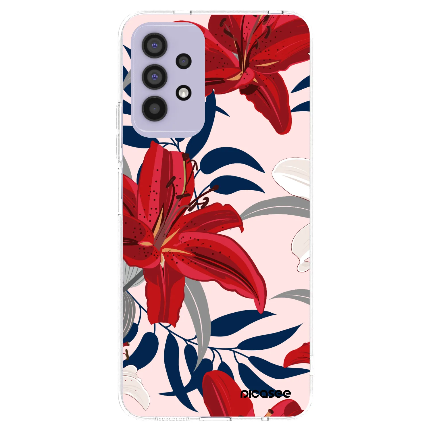 Picasee διαφανής θήκη σιλικόνης Samsung Galaxy A32 4G SM-A325F - Red Lily