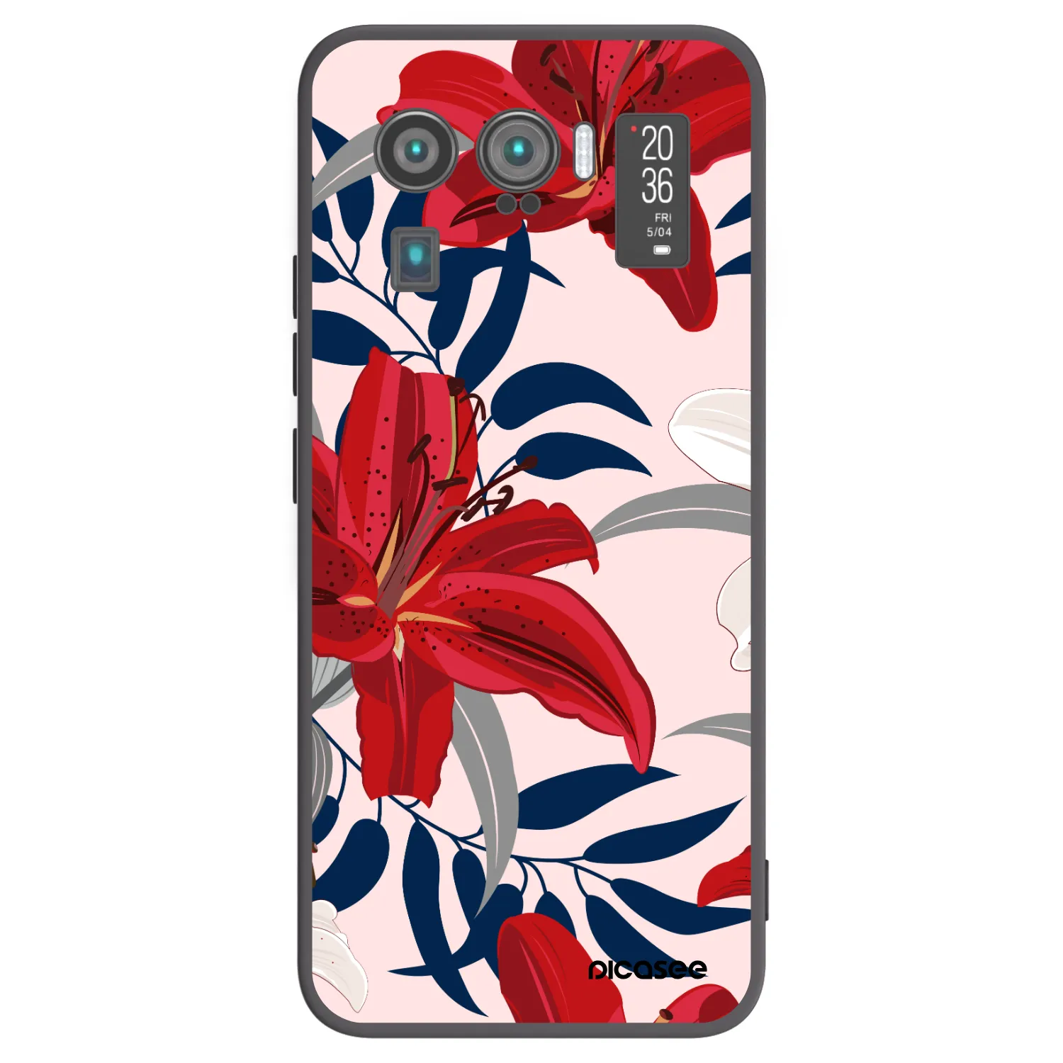 Picasee Μαύρη θήκη σιλικόνης για Xiaomi Mi 11 Ultra - Red Lily