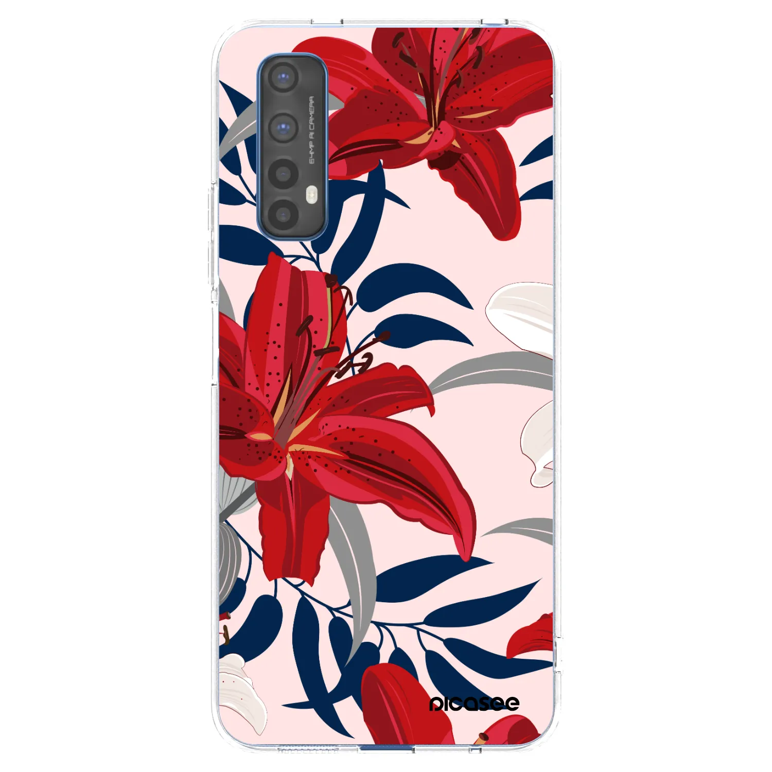 Picasee διαφανής θήκη σιλικόνης Realme 7 - Red Lily