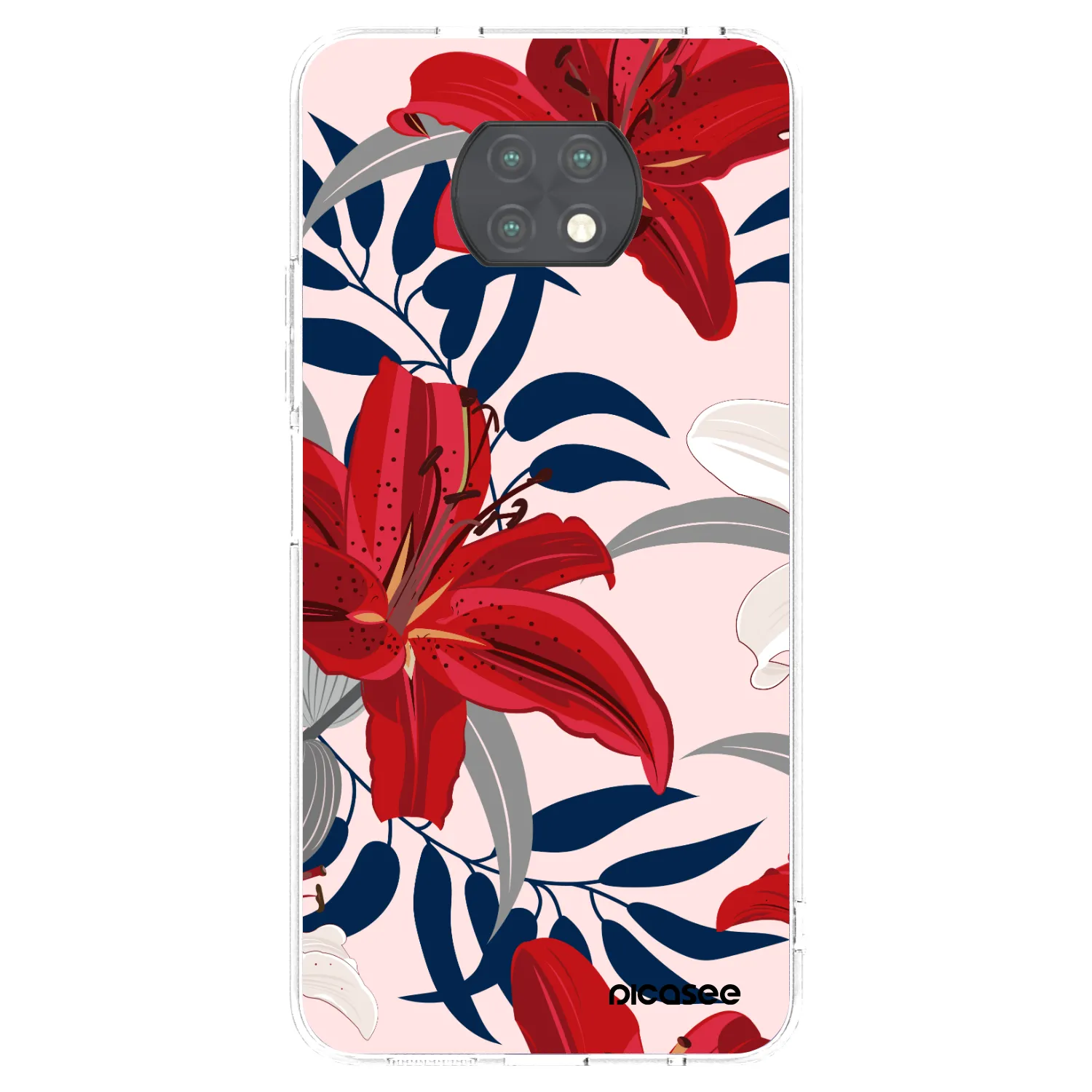 Picasee διαφανής θήκη σιλικόνης Xiaomi Redmi Note 9T - Red Lily