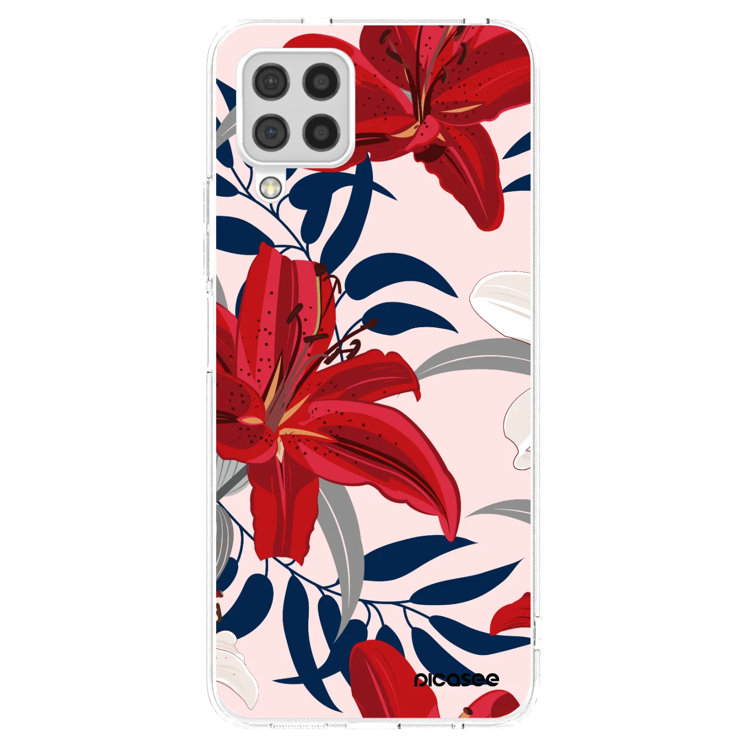 Picasee διαφανής θήκη σιλικόνης Samsung Galaxy A22 A225F 4G - Red Lily
