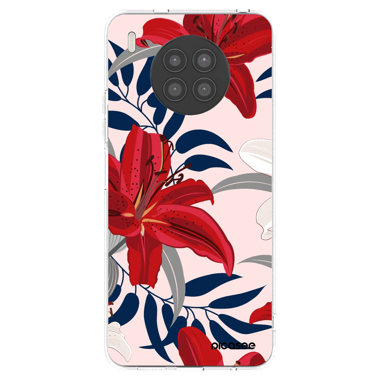 Picasee διαφανής θήκη σιλικόνης Huawei Nova 8i - Red Lily