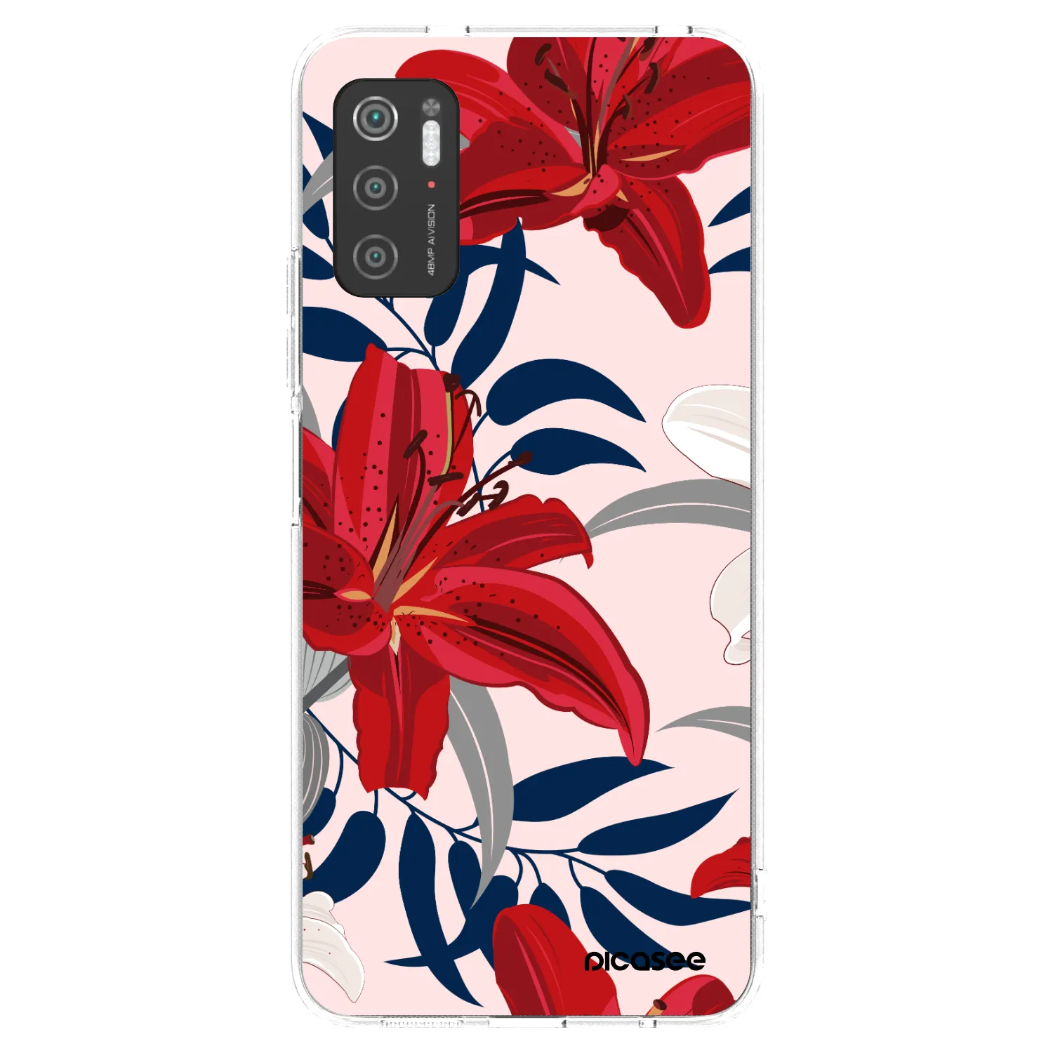 Picasee διαφανής θήκη σιλικόνης Xiaomi Poco M3 Pro 5G - Red Lily