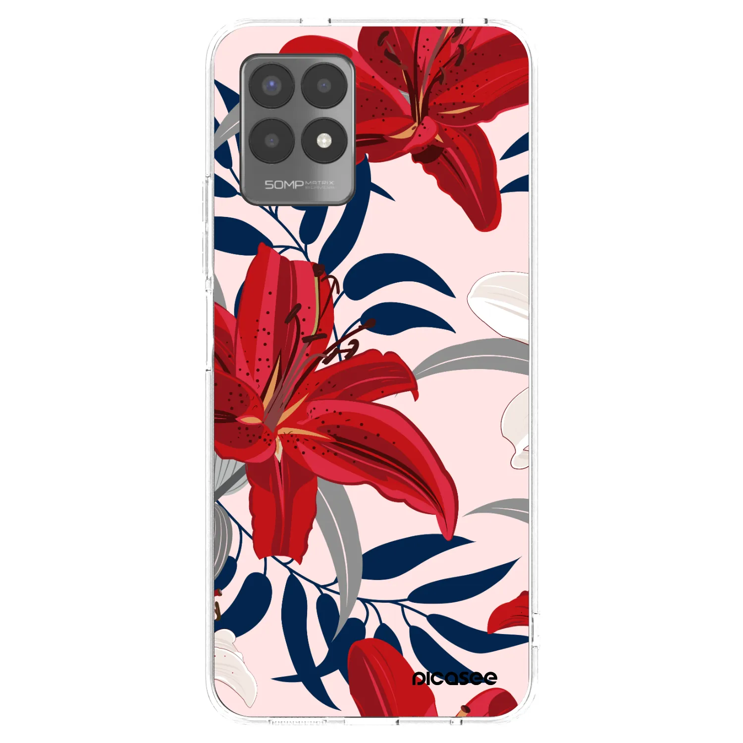 Picasee διαφανής θήκη σιλικόνης Realme 8i - Red Lily