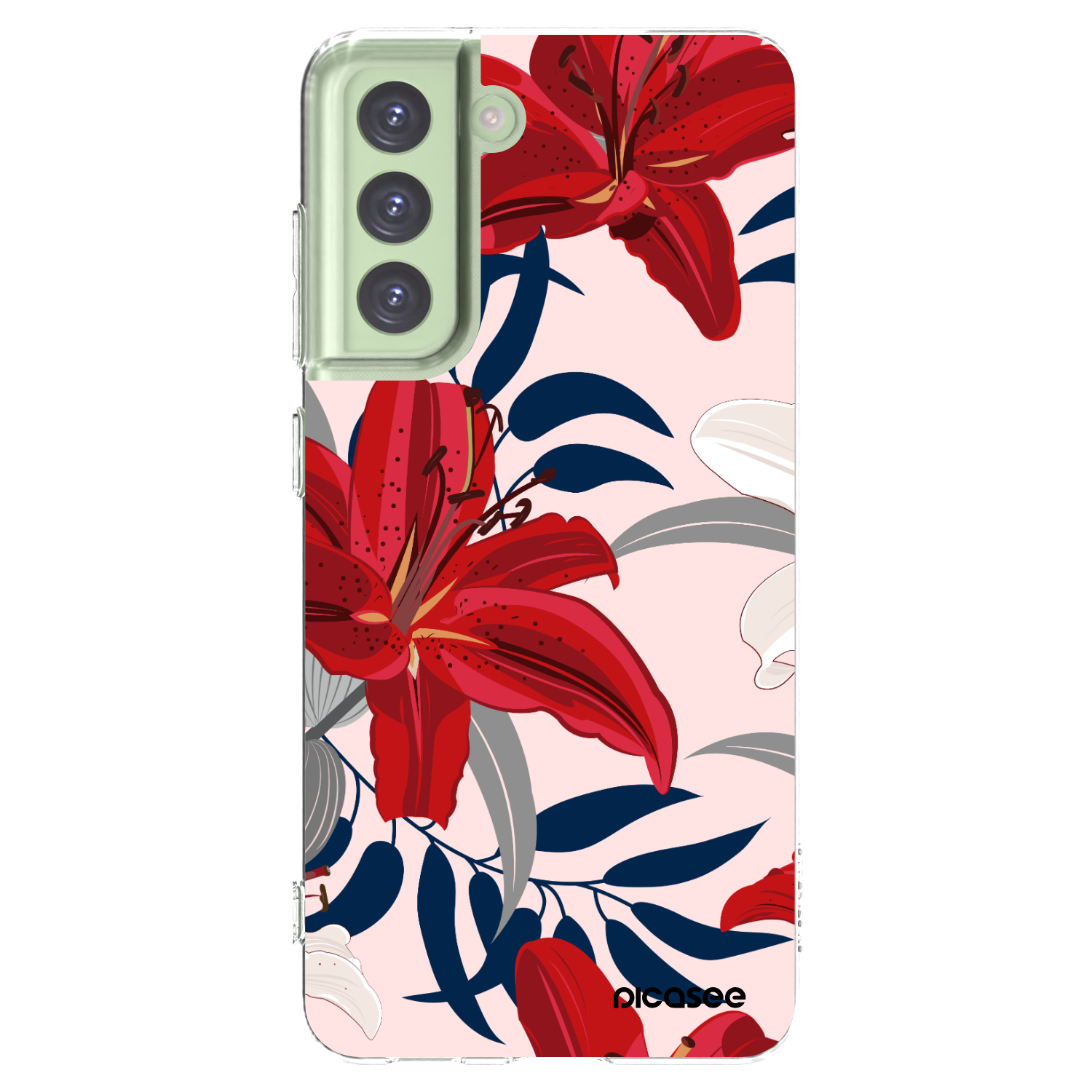 Picasee διαφανής θήκη σιλικόνης Samsung Galaxy S21 FE 5G - Red Lily