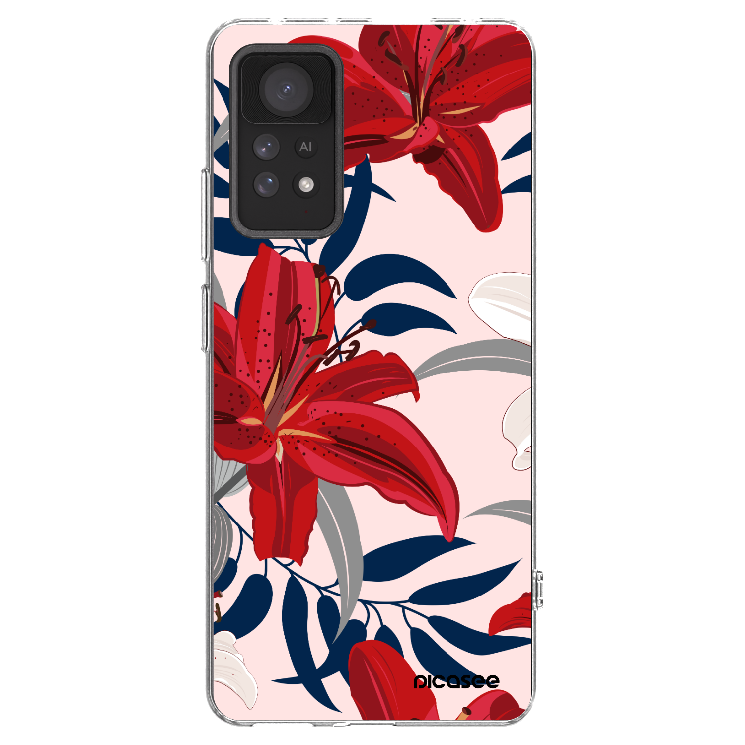 Picasee διαφανής θήκη σιλικόνης Xiaomi Redmi Note 11 Pro - Red Lily