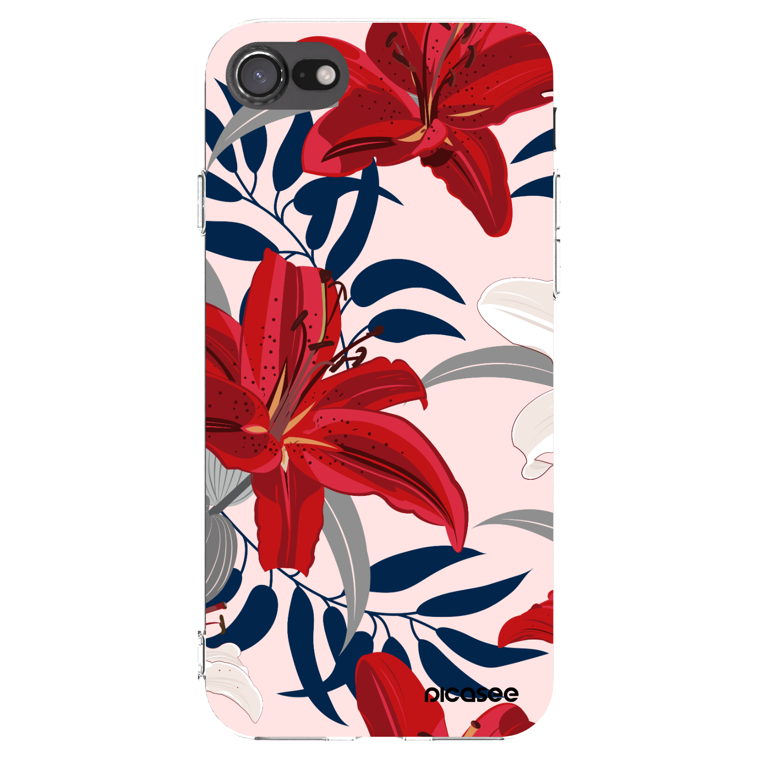 Picasee διαφανής θήκη σιλικόνης Apple iPhone SE 2022 - Red Lily