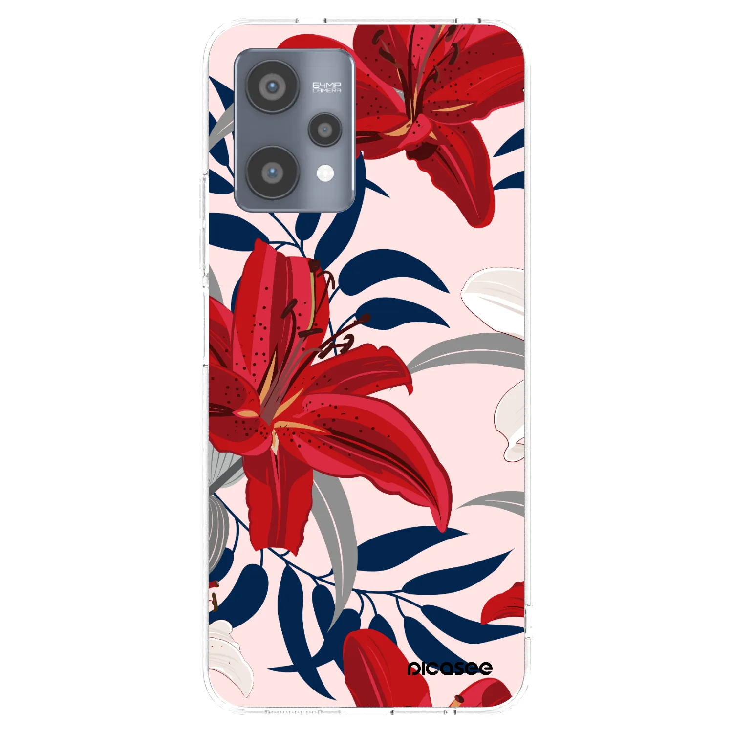 Picasee διαφανής θήκη σιλικόνης Realme 9 Pro 5G - Red Lily