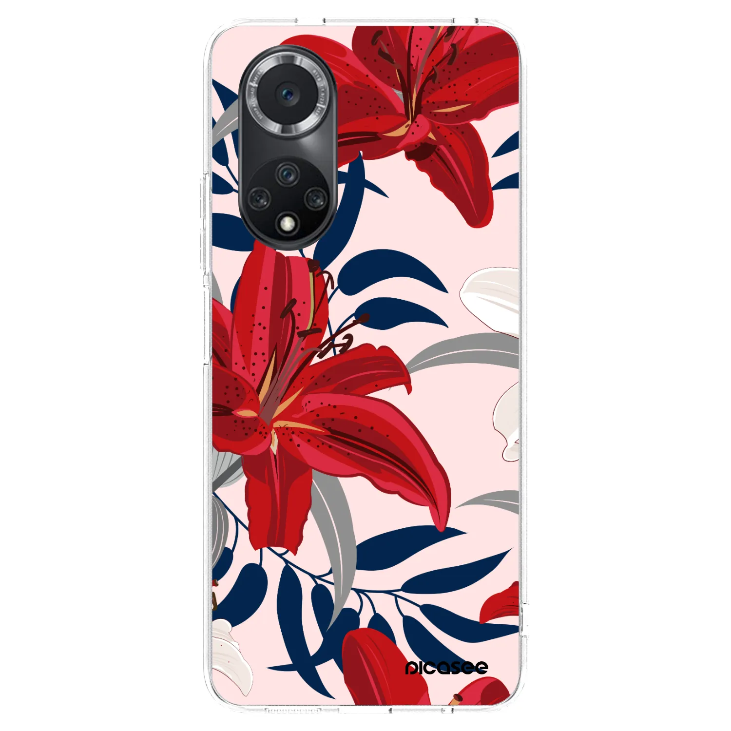 Picasee διαφανής θήκη σιλικόνης Huawei Nova 9 SE - Red Lily