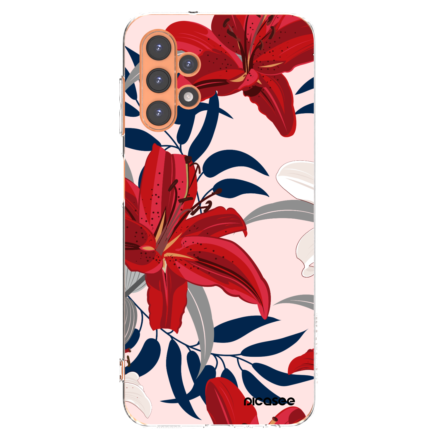 Picasee διαφανής θήκη σιλικόνης Samsung Galaxy A13 4G A135 - Red Lily