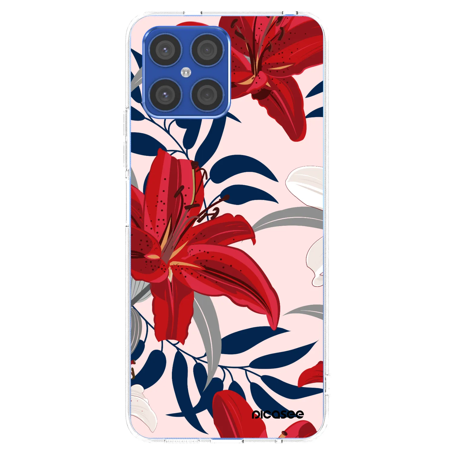 Picasee διαφανής θήκη σιλικόνης Honor X8 4G - Red Lily