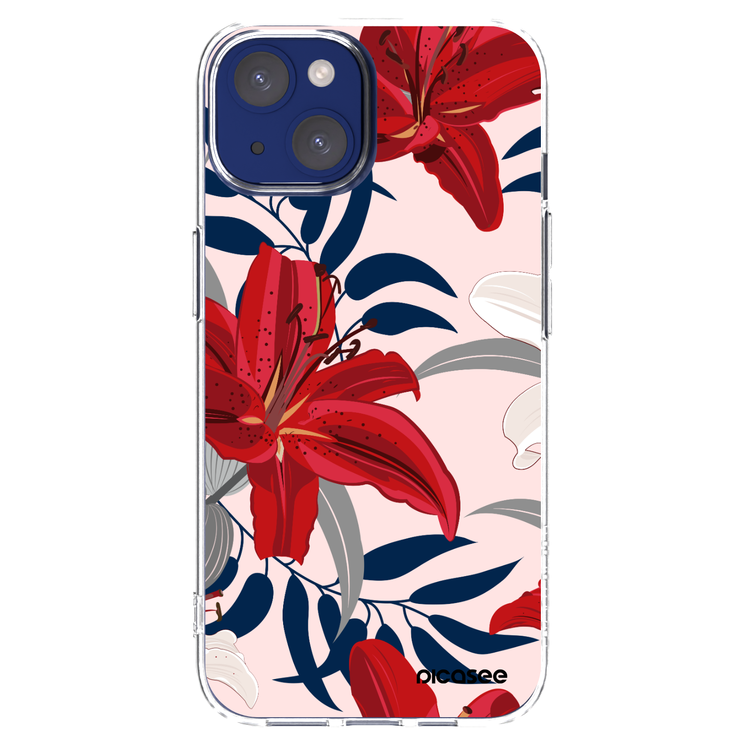 Picasee διαφανής θήκη σιλικόνης Apple iPhone 14 - Red Lily