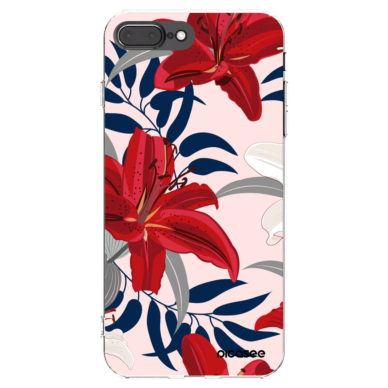 Picasee διαφανής θήκη σιλικόνης Apple iPhone 8 Plus - Red Lily