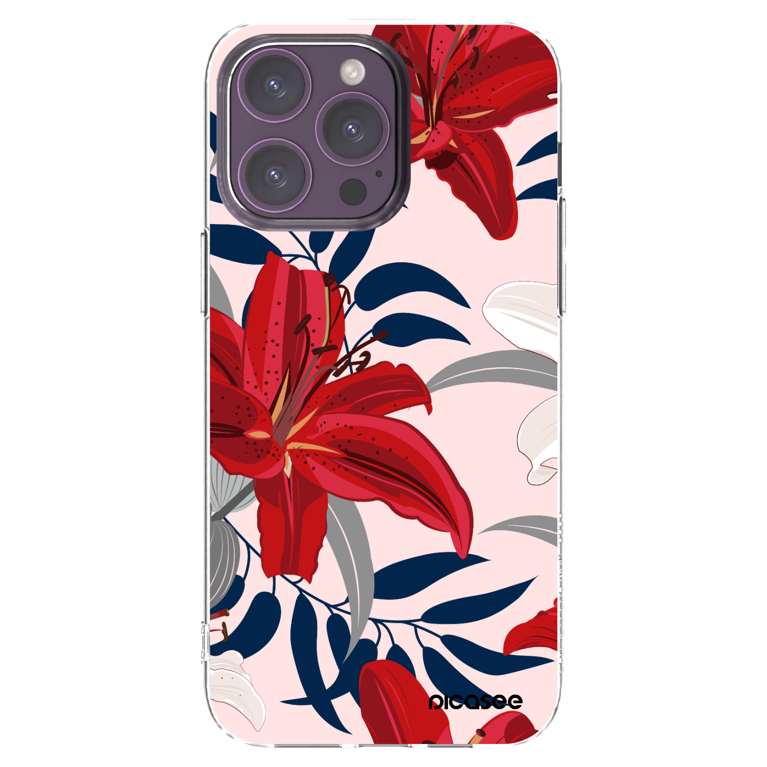 Picasee διαφανής θήκη σιλικόνης Apple iPhone 14 Pro Max - Red Lily