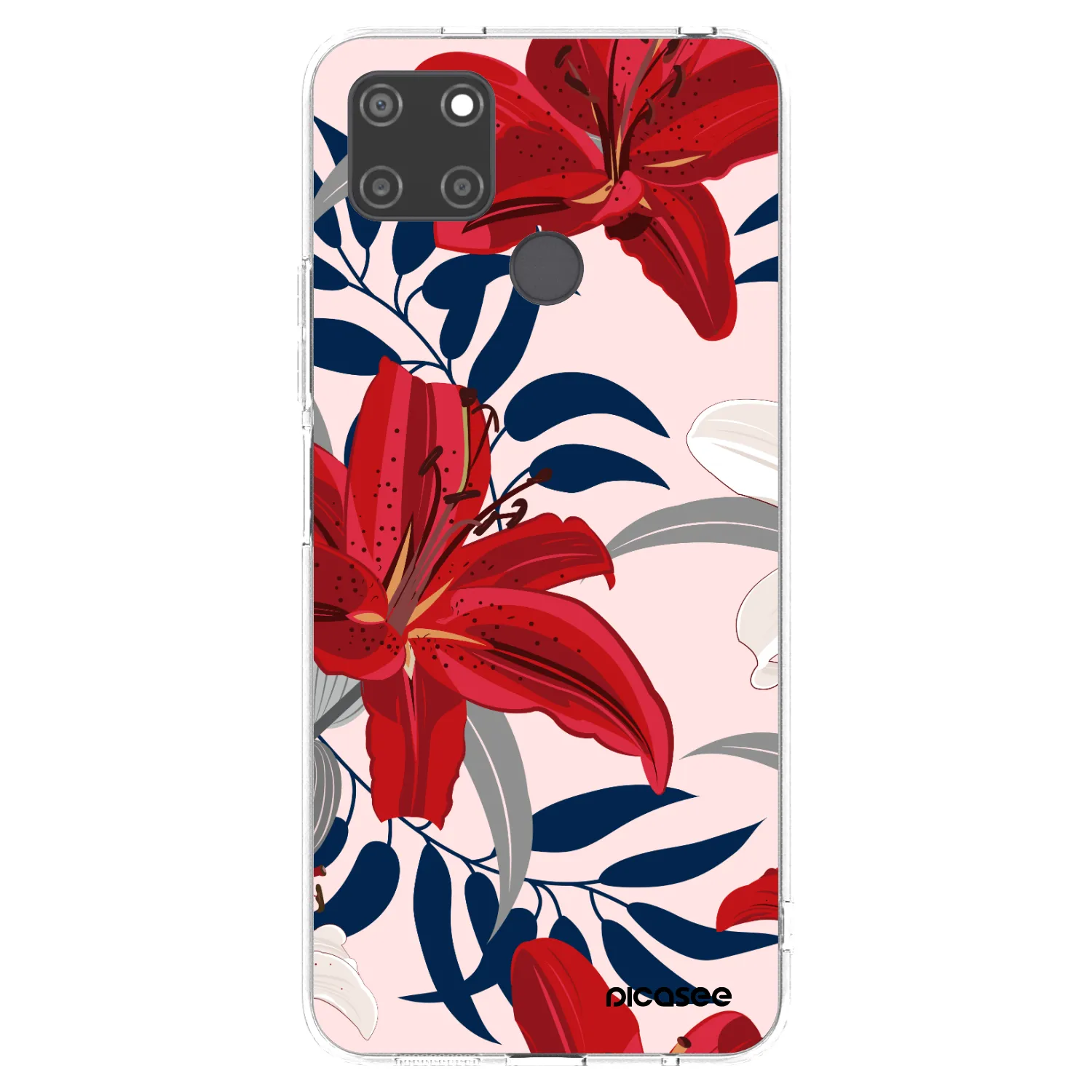 Picasee διαφανής θήκη σιλικόνης Realme C21Y - Red Lily