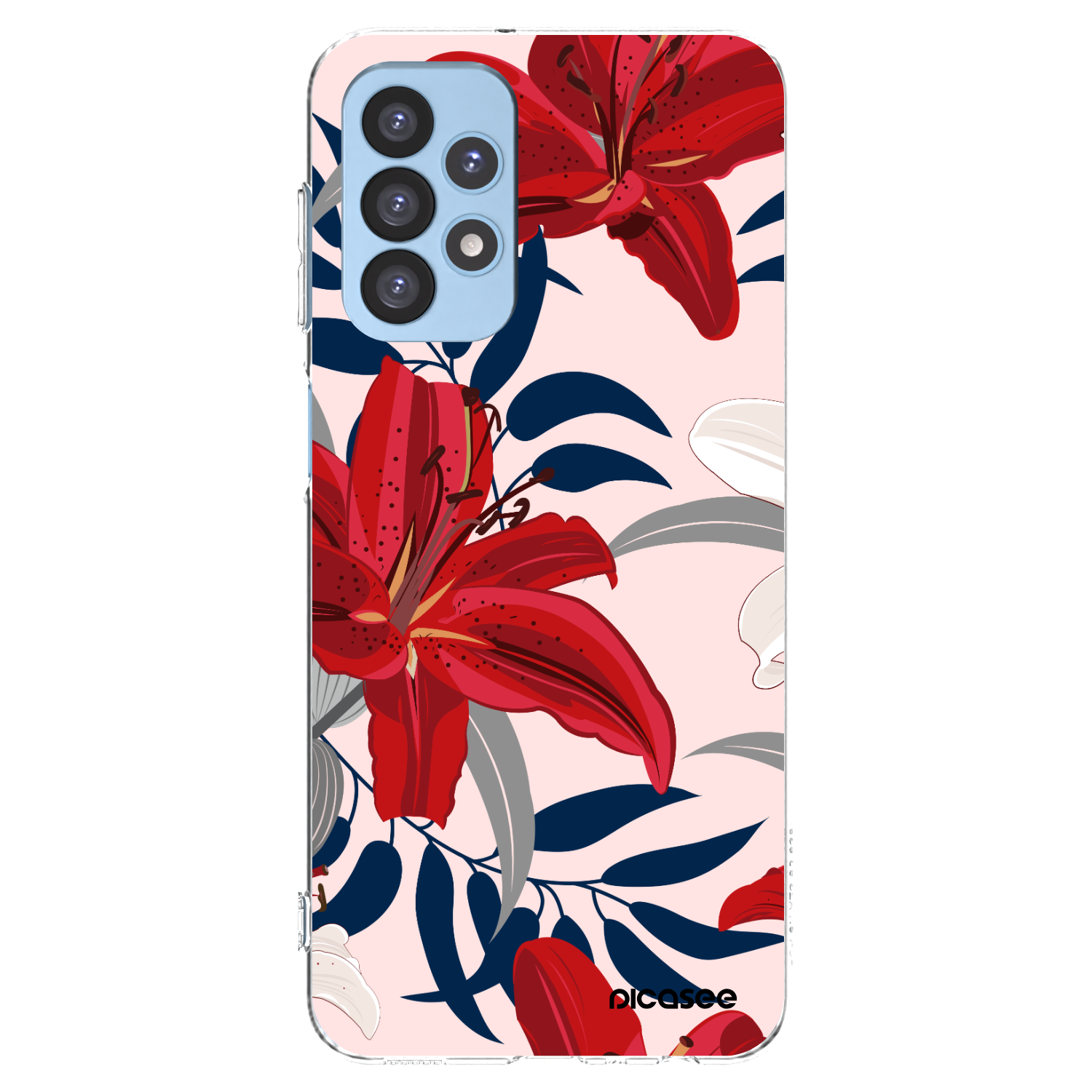Picasee διαφανής θήκη σιλικόνης Samsung Galaxy A23 A235F 4G - Red Lily
