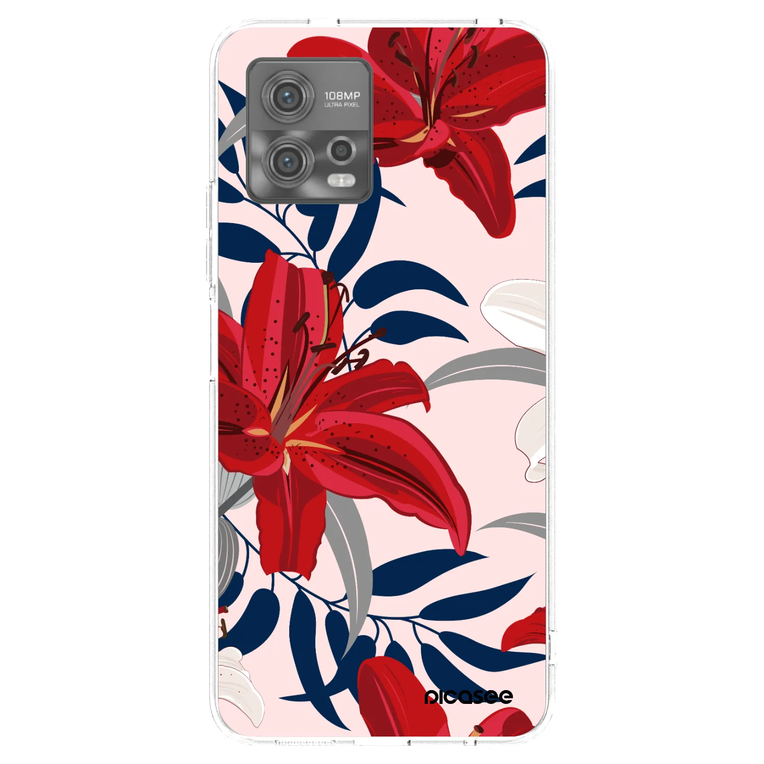 Picasee διαφανής θήκη σιλικόνης Motorola Moto G72 - Red Lily