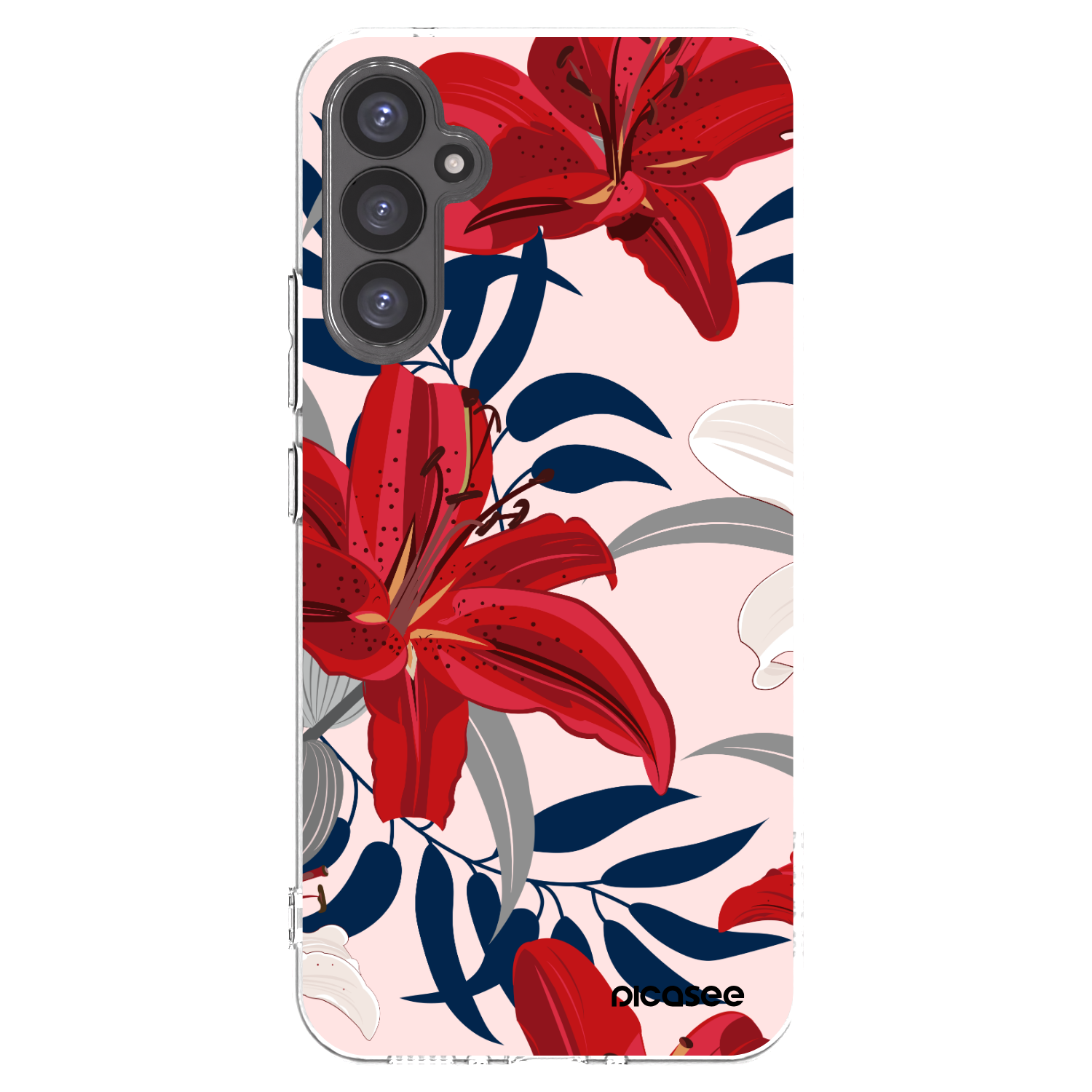 Picasee διαφανής θήκη σιλικόνης Samsung Galaxy A34 5G A346B - Red Lily