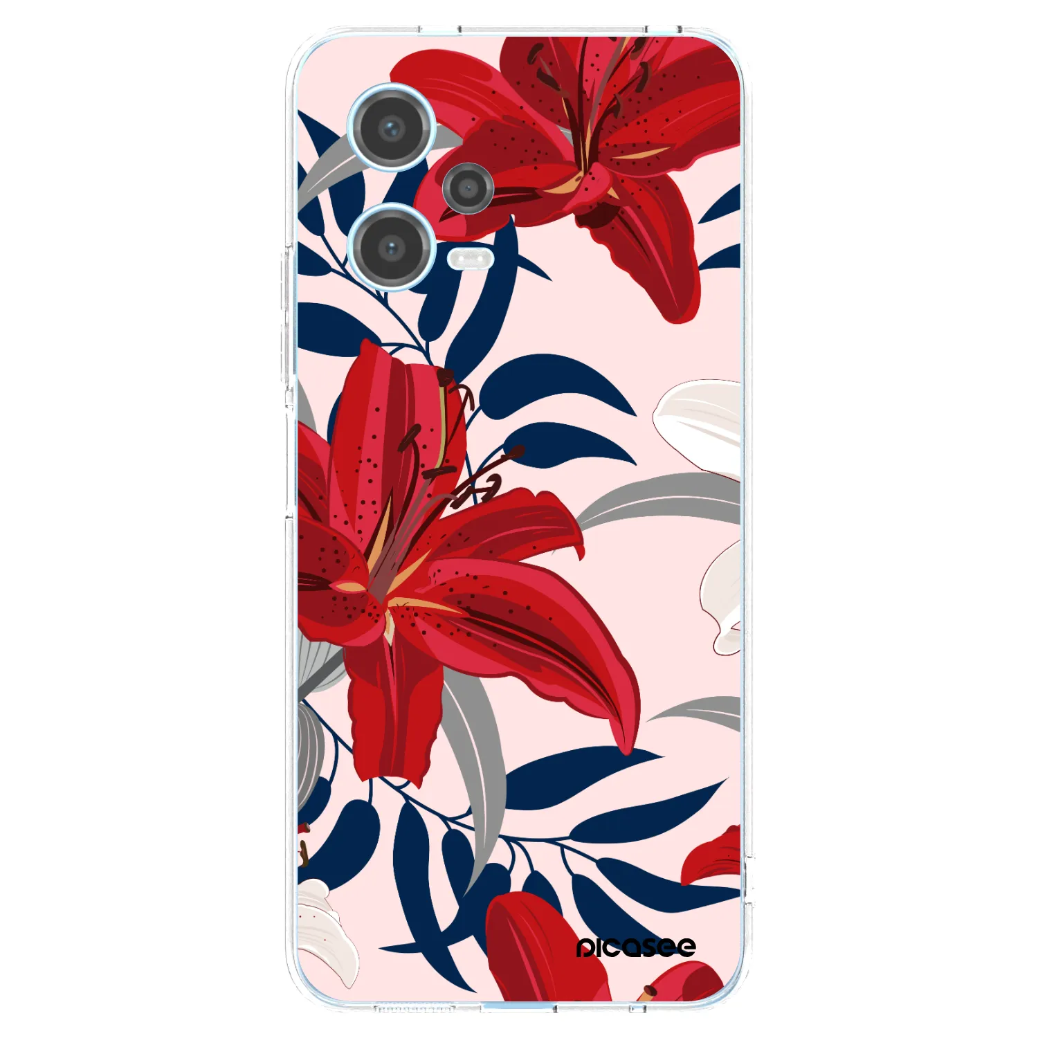 Picasee διαφανής θήκη σιλικόνης Xiaomi Redmi Note 12 5G - Red Lily