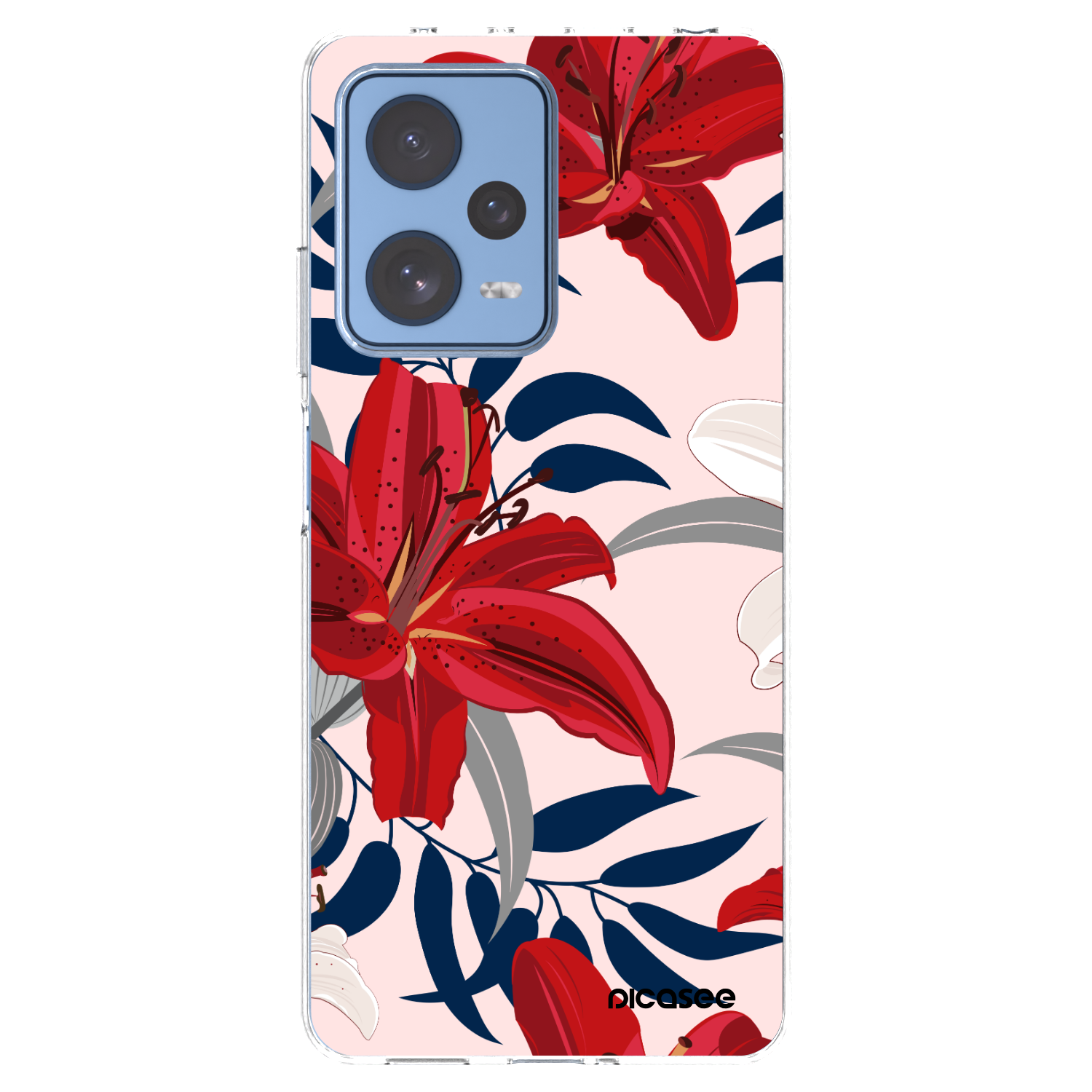 Picasee διαφανής θήκη σιλικόνης Xiaomi Redmi Note 12 Pro 5G - Red Lily